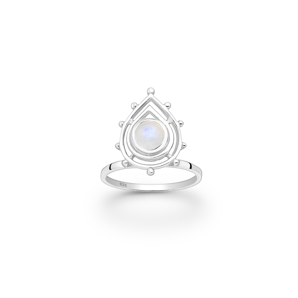 Moonstone Droplet Ring