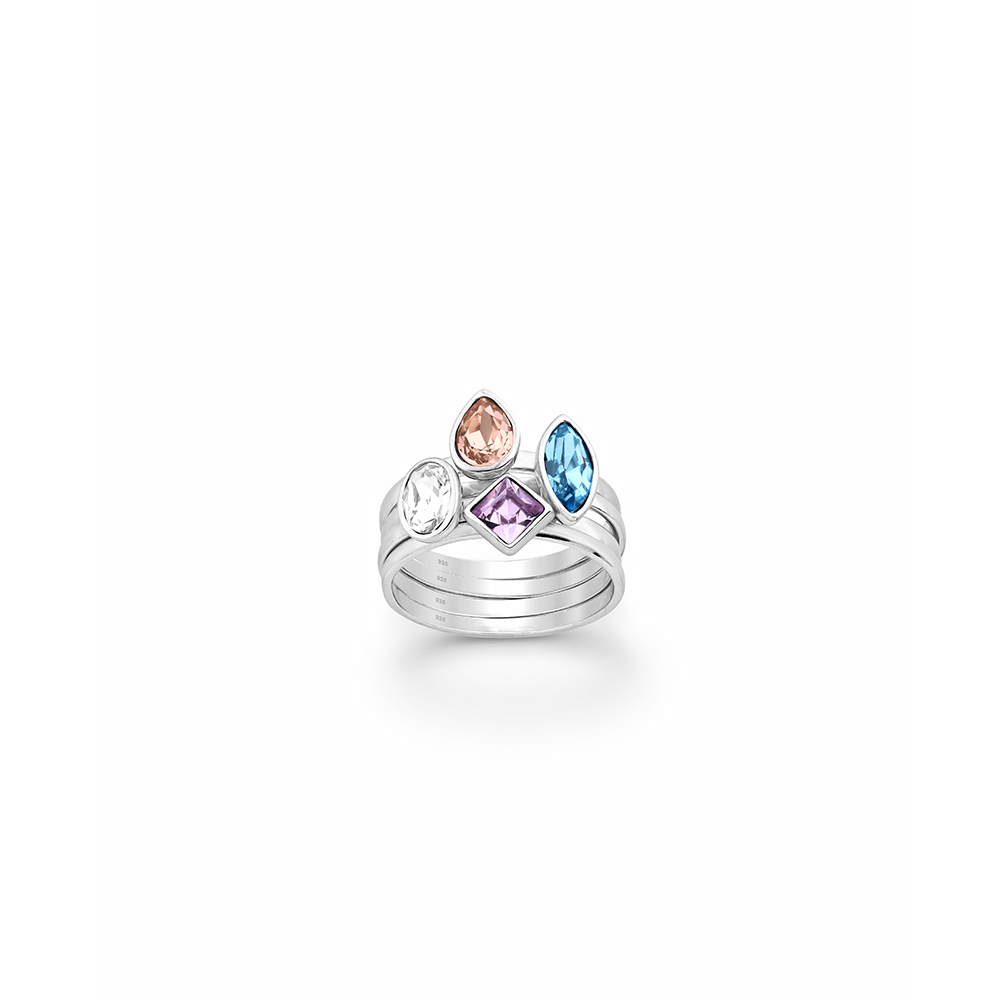 Crystal Stacker Ring (set of 4)