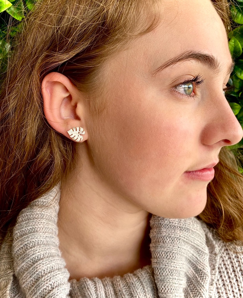 Palm Leaf Stud Earrings