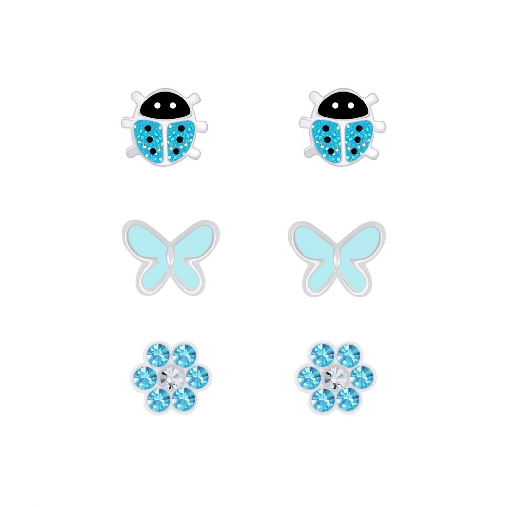 Lady Bug Set Stud Earrings (3 pairs)
