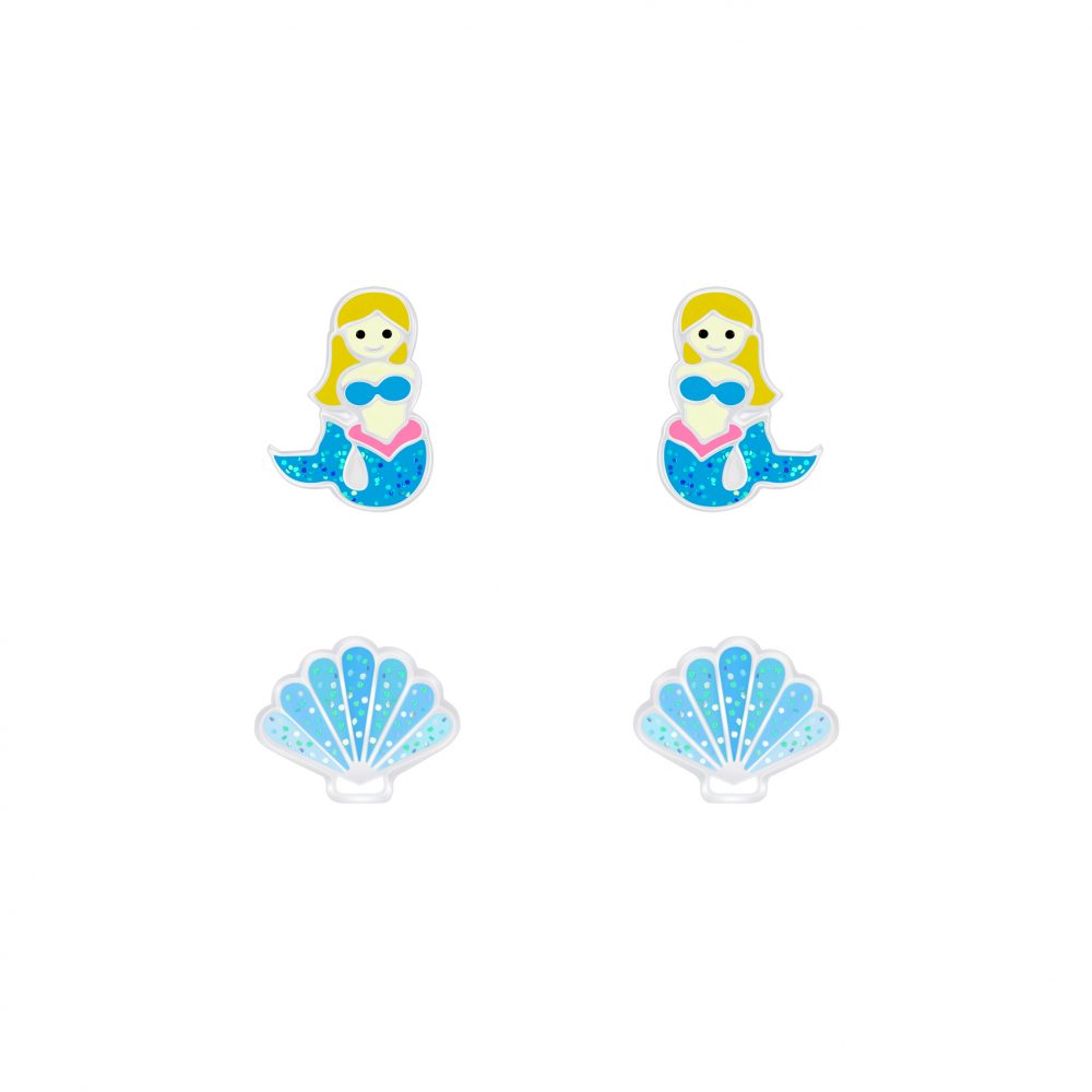 Mermaid Set Stud Earrings (2 pairs)