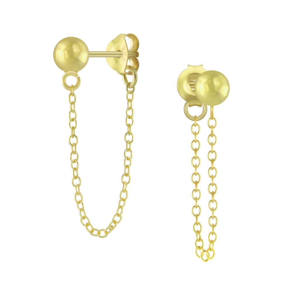 Ball and Chain Stud Earring