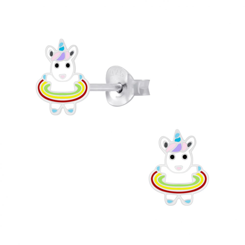 Hula Hoop Unicorn Stud Earrings