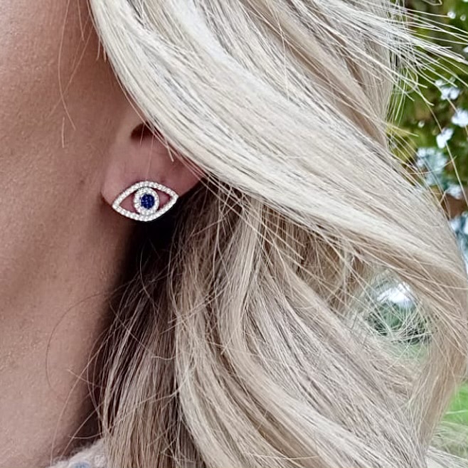 Evil Eye CZ Stud