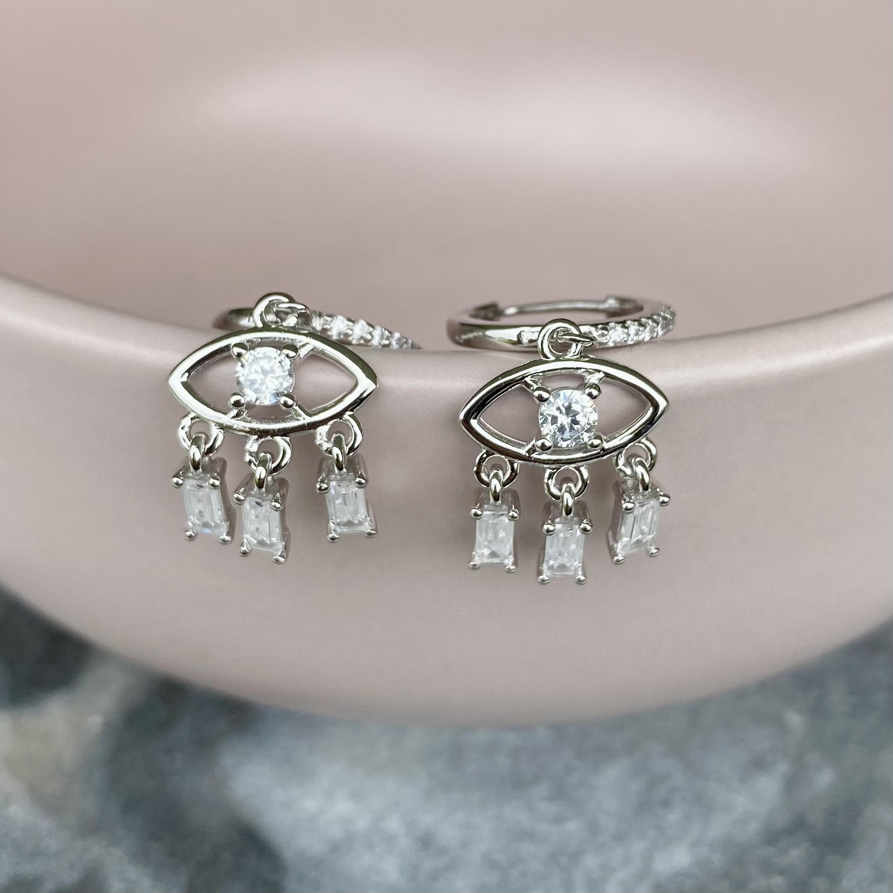 Evil Eye Crystal Earrings