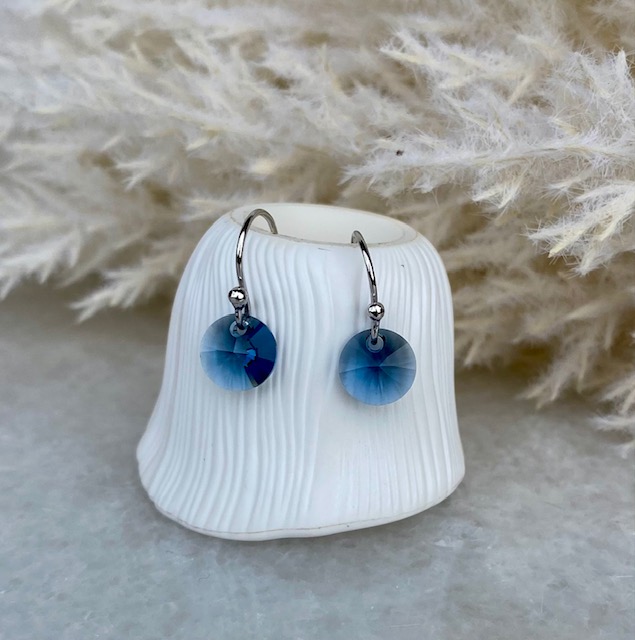 Crystal Hook Earrings - Montana Blue