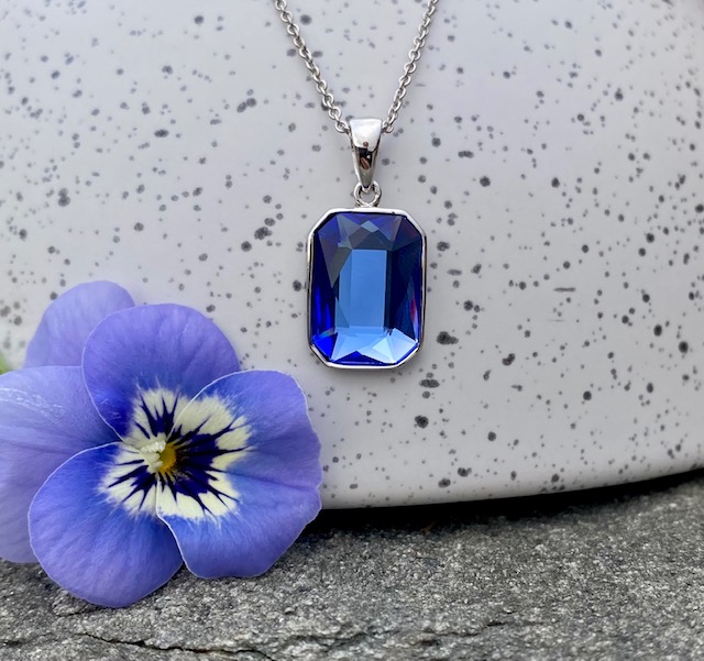 Radiant Crystal Hook Earrings - Sapphire