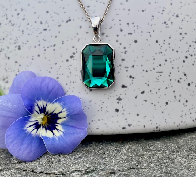 Radiant Crystal Hook Earrings - Emerald