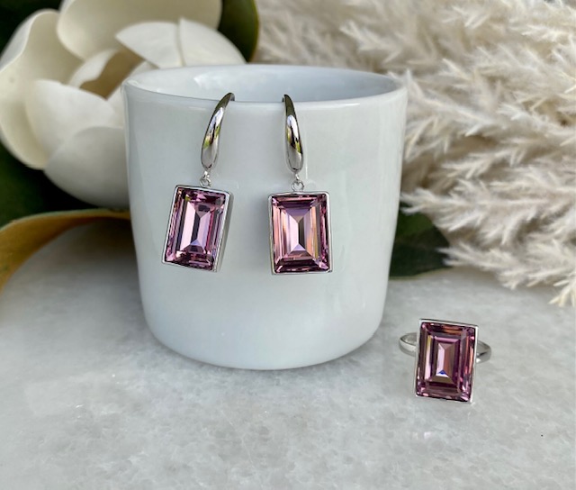 Emerald Cut Ring - Light Amethyst
