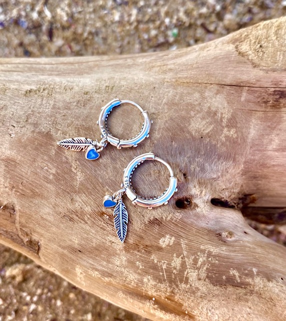 Feather Heart Earrings