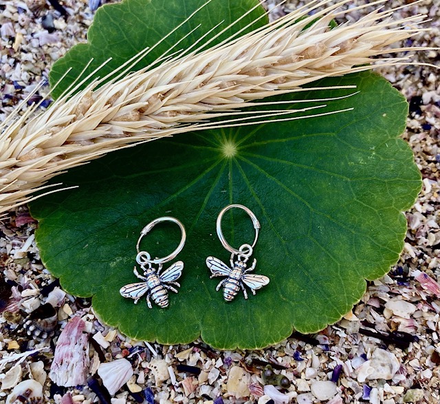 Bee Hoop Earrings